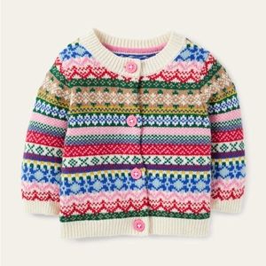 NWOT Mini Biden All-Over Fair Isle Cardigan (18-24M)